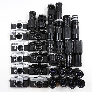 キヤノン MF一眼 レンズ PELLIX QL Canonflex RM AV-1 FTb QL EF FT QL CANON LENS FD 等 計34台 ジャンク品